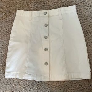 Just black medium white button up denim skirt